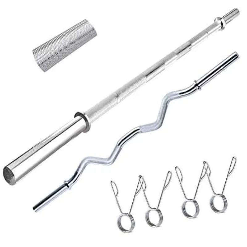 Barbell Curl Bar - Professional 1.2M Gym Quality Barbell High-Tech