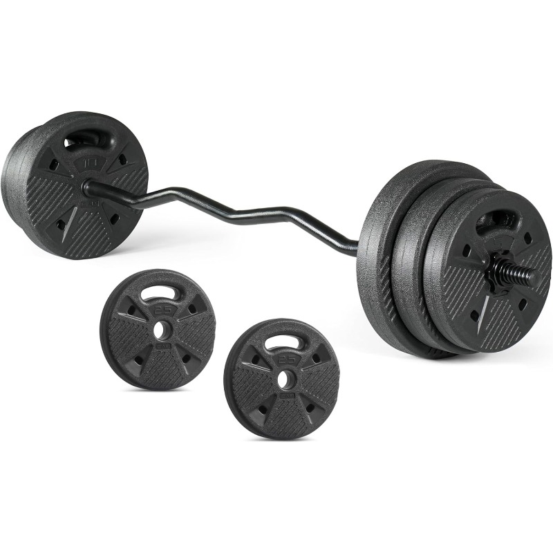 Barbell EZ Curl Bar Set with 5 - Barbell Curl Bar 评论和价格