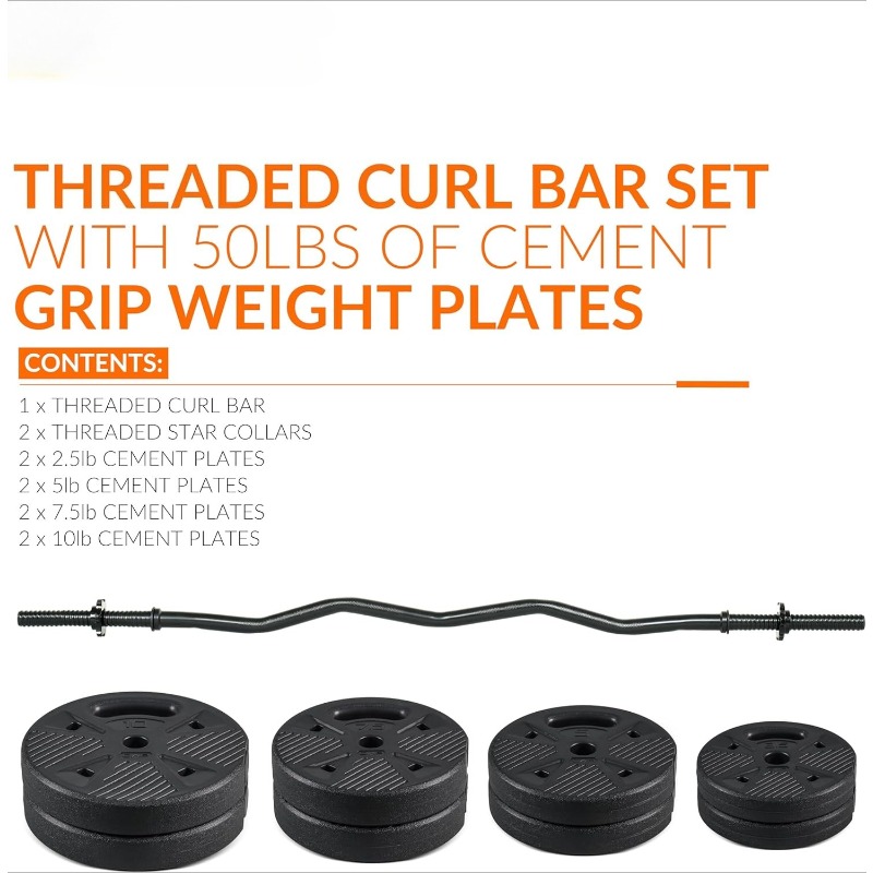 Barbell EZ Curl Bar Set with 5 - Barbell Curl Bar 评论和价格