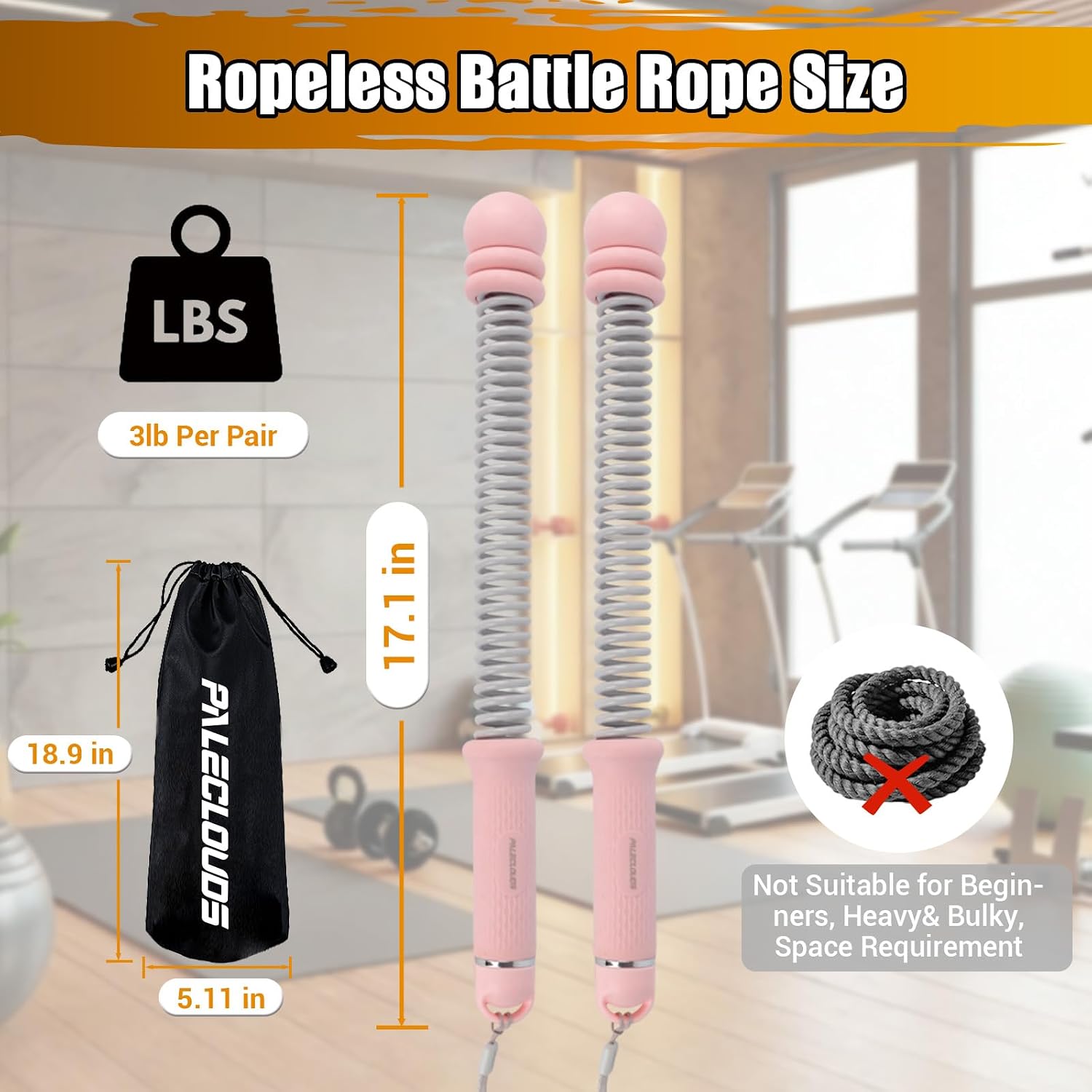 Portable Ropeless Battle Ropes - Home Gym Workout Equipment 评论和价格