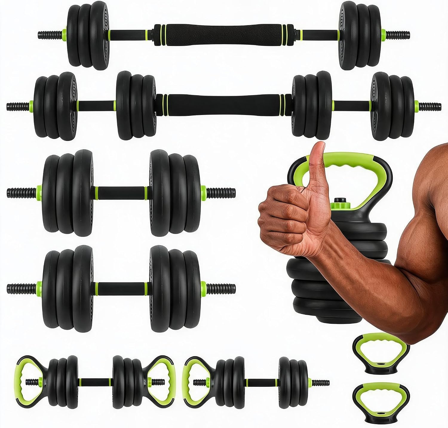 4 in 1 Adjustable Dumbbell Set - Home Gym Kit 评论和价格