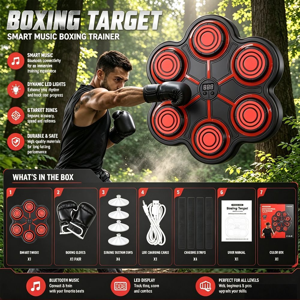 Smart Music Boxing Trainer Wit - Home Zone Gym 评论和价格